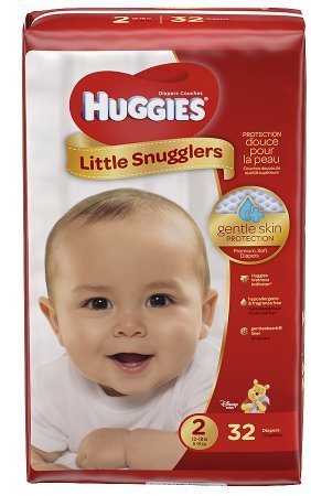 Huggies Little Snugglers Baby Diapers Size 2(12-18 lb), 32 Ct, 2 Pack