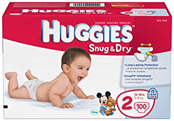 Huggies Snug & Dry Diapers, Size 2, 100 Count