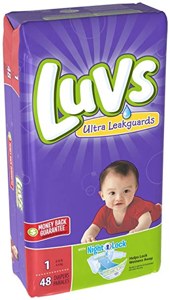 Luvs Ultra Leakguards Newborn Diapers Size 1, 48 Count