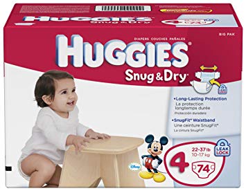 Huggies Snug and Dry Diapers, Size 4, Big Pack, 74 Count