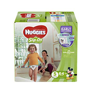 Huggies Little Movers Slip-On Diapers, Size 5, 64 Count