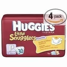 Huggies Supreme Little Snugglers, Preemies, 120 (4 PACKS of 30)