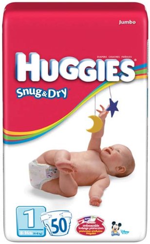 Huggies Snug & Dry Diapers, Size 1, 50-Count