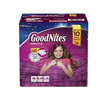 GoodNites Bedtime Underwear for Girls (Size L/XL, 58 ct.)