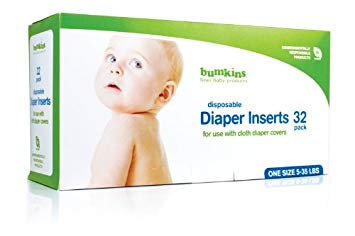 Bumkins 32 Count Disposable Diaper Inserts, White (Discontinued by Manufacturer)