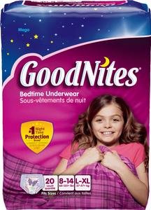 Goodnites Youth Pants for Girls Large/X-Large, 1 Case of 44