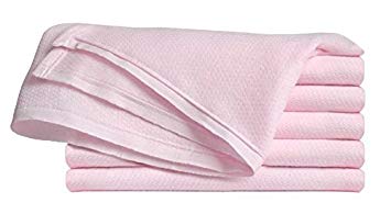 Clips N Grips® Birdseye Flatfold Cloth Diapers, Pink, 6 Count