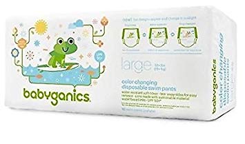 Babyganics Color Changing Disposable Swim Diapers, Large