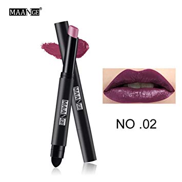 Long Lasting Lip Pen Waterproof Matte Lip Gloss Lip Liner 12 Colors Prettymenny (B)