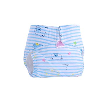 Sunward Reusable Washable Adjustable Baby Toddler Soft Dry Cloth Diaper Nappy (M, Blue)