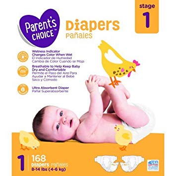 Parent's Choice Size 1 Ultra Absorbent 168 Diapers