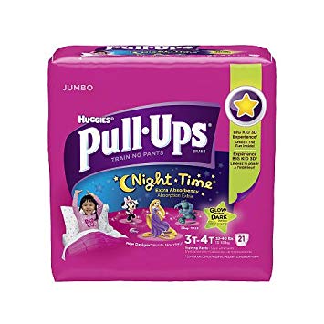 Huggies Girls Pull-Ups Night Time Jumbo Pack 21 Count- 3T-4T