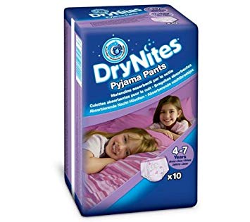 Huggies Drynites Pyjama Pants - Girl Size 4-7 Years(17 To 30 Kg) - Pack Of 10