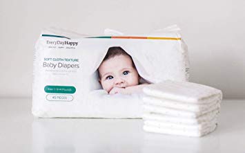 EverydayHappy Baby Diapers - Size N, 45 diapers (up to 10 lbs)