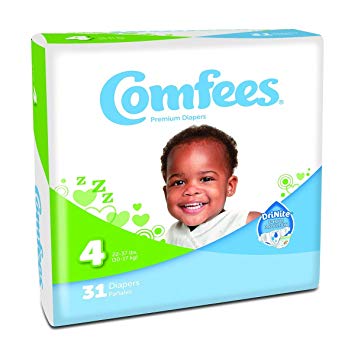 ATTENDS Baby Diaper Comfees Tab Closure Size 4 Disposable (#CMF-4, Sold Per Case)