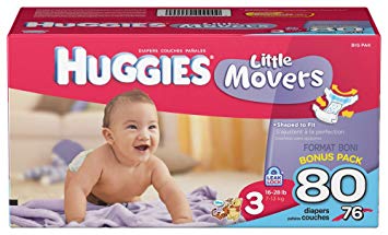 Huggies Little Movers Diapers, Size 3, 80 Count (Packaging May Vary)