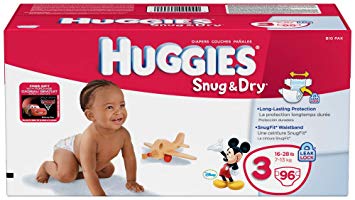 Huggies Snug & Dry Diapers, Size 3, 96 Count