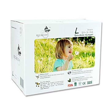 ECO BOOM Baby Bamboo Biodegradable Diapers Infant Nature Disposable Diapers Eco Friendly Nappies...