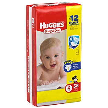 Huggies Baby Diapers, Snug & Dry, Size 2 (12 - 18 lbs), 42 ct