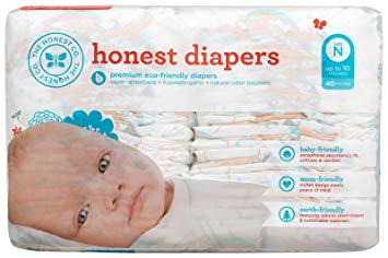 The Honest Company Disposable Baby Diapers, Balloons, Size N, 40 ct