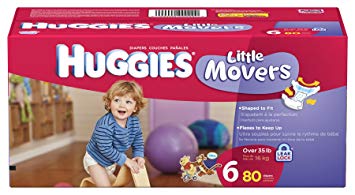 Huggies Little Movers, Size 6, 80 Count (Packaging May Vary)