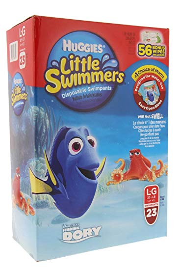 Huggies Little Swimmers Disposable Swimpants Large - Bonus 56 Wipes Included!