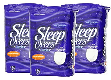 SleepOvers by Cuties 12 Pair L/XL 3-Pack