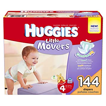 Huggies - Little Movers Diapers, Size 4 (22-37 lbs.), 144 ct.