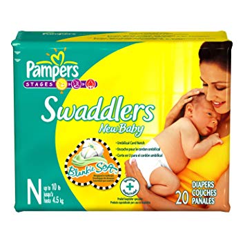 Pampers Swaddlers Newborn 80 Diapers (4 packs of 20)