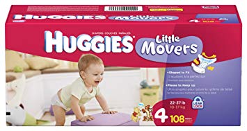 Huggies Little Movers Diapers, Size 4, 108-Count