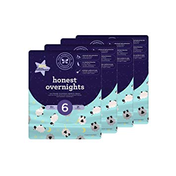 Honest Overnight Baby Diapers, Sleepy Sheep, Size 6, 84 Count