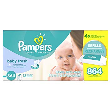 Pampers Baby Fresh Water Baby Wipes 12X Pop-Top Packs, 864 Count