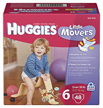 Huggies Little Movers Diapers, Size 6, 48 Count