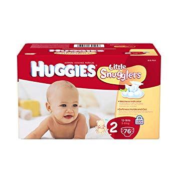 Huggies Little Snugglers Diapers, Size 2, 76 Count