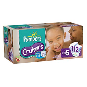 Pampers Cruisers Diapers Size 6 Economy Pack Plus, 112 Count