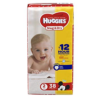 HUGGIES Snug & Dry Diapers, Size 2, 38 Count, JUMBO PACK (Packaging May Vary)