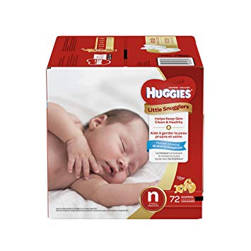 Huggies Little Snugglers Baby Diapers, Size Newborn, 72 Count, JUMBO PACK (Packaging may Vary)