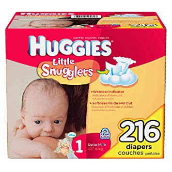 Huggies Supreme Little Snugglers, Size 1 (Up to 14 Lbs.), 216 Ct.