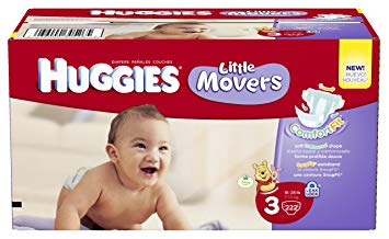 Huggies Little Movers Diapers, Ebulk, Size 3, 222 Count (packaging may vary)