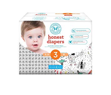 Honest Baby Diapers, Club Box, Skulls & Space Travel, Size 3, 68 Count