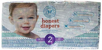 The Honest Company Honest Disposable Baby Diapers, Teal Tribal, Size 2, 40 ct