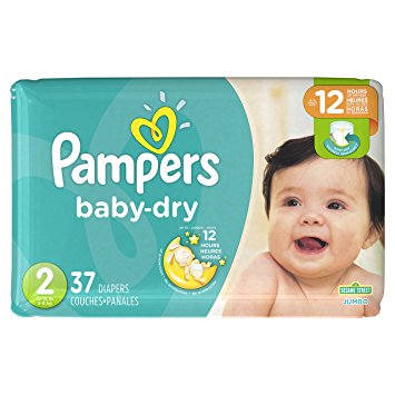 Pampers Baby-Dry Disposable Diapers Size 2, 37 Count, JUMBO