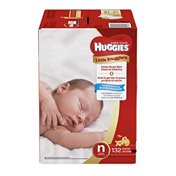 Huggies Little Snugglers Baby Diapers, Size Newborn, 132 Count, GIANT PACK (Packaging may Vary)