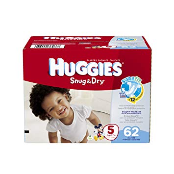 Huggies Snug and Dry Diapers Big Pack, Size 5, 62 Count