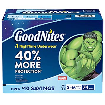 GoodNites Bedtime Underwear for Boys (Size 4 - 8 Boys - 74 ct.)