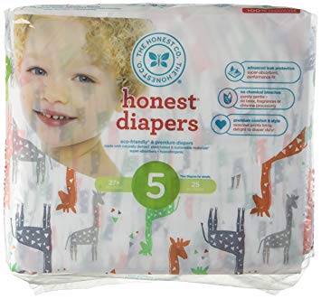 The Honest Company Disposable Diapers - Giraffe - Size 5 - 25 ct