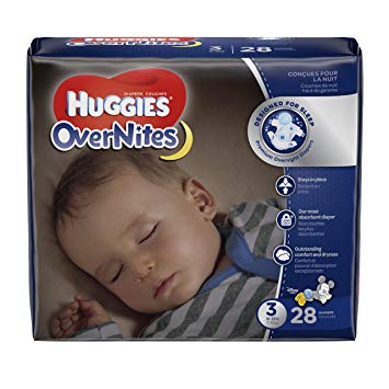 HUGGIES OverNites Diapers, Size 3, 28 ct, JUMBO PACK Overnight Diapers (Packaging May Vary)