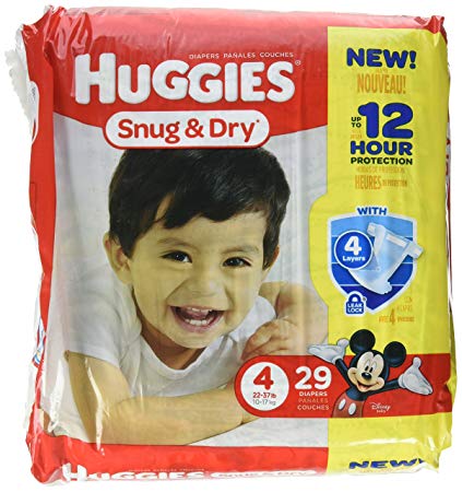 huggies Baby Diapers, Snug & Dry, Size 4 (22-37 lbs) 29ct