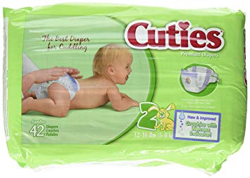 Cuties Premium Baby Diapers, Size 2, Pk/42