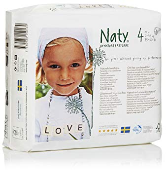 Naty Chlorine-Free ECO Diapers Size 4, 27 Count (Pack of 4)